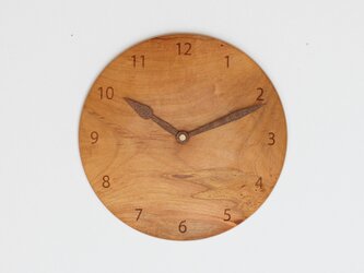 木製 掛け時計 丸 桜材21の画像