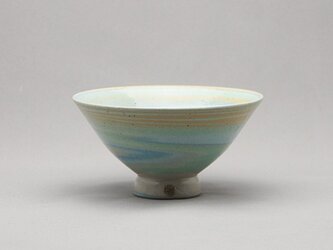 マーブル茶碗（青2色黄緑白）の画像