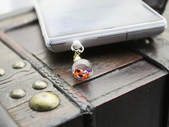 Bijou glass Ball ストラップorイヤホンジャック　～ハロウィンカラー～の画像