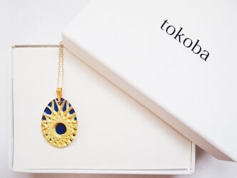 tokoba クリスタルネックレス AD-spider web (blue)の画像