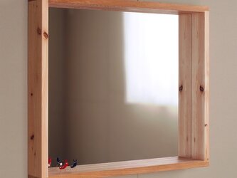 木製 はこ鏡　桧（ヒノキ）材1　ミラー　ボックス型の画像