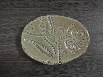 ビードロ釉手塩皿の画像