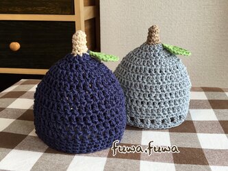 コットン素材のブルーベリー帽子の画像