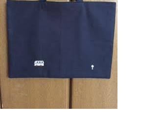 １点限定★クロスステッチ刺繍：バス★レッスンバッグの画像