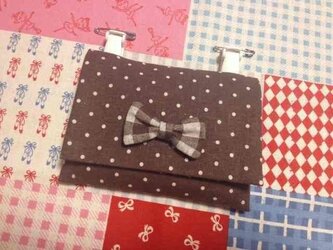 送料込み　ハンドメイド移動ポケット　シンプル　水玉　茶色の画像