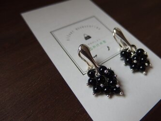 【silver925】オニキスのつぶつぶイヤリングの画像