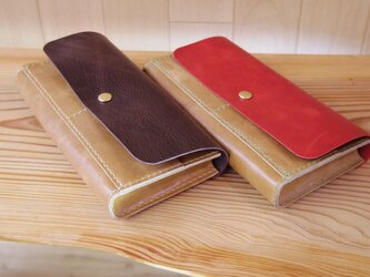 【受注生産】たっぷり入る通帳ワイドケース（通帳１０冊＋印鑑＋カード収納可）の画像
