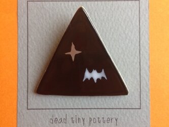 陶 ブローチ コウモリ brooch (bat) 黒の画像