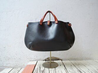 【ORZO】神戸 トート ショルダー 2way BAG (M) ネイビーの画像