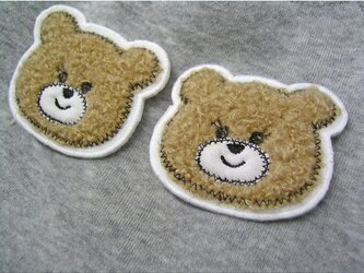 ★女の子くまのさん★アップリケ刺繍ワッペン★２枚の画像