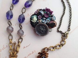 bouquet de violettes 菫の花束ブローチ＆ネックレスの画像
