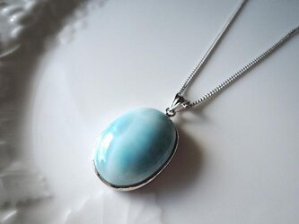 高品質　ラリマー ☆ペンダントトップ①ぺンダントトップのみと②サージカルステンレスチェーンネックレス付（985）