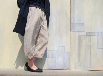 ベルギーリネンのもんぺ*生成り