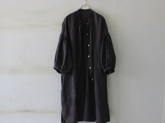秋お勧め　ドロップショルダー　ロングシャツ＊french linen100％　