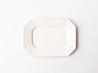 八角プレート　M　白　(乳白釉)　
