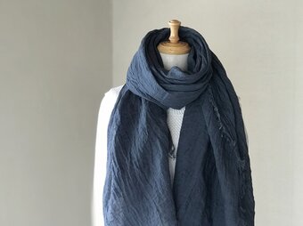 BISYU リネンガーゼ超大判フリンジストール　アカプルコの画像