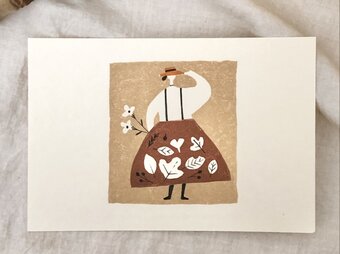 ポストカード「落ち葉のスカート」2枚setの画像