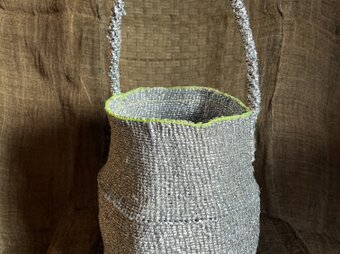 メタルチック サイザルバッグ(アイマー) /Metaltic agave sisalana bag/yellow stitchの画像