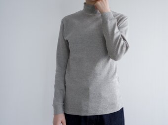 オーガニックコットンハイネック/organic cotton/high neck/heather grayの画像