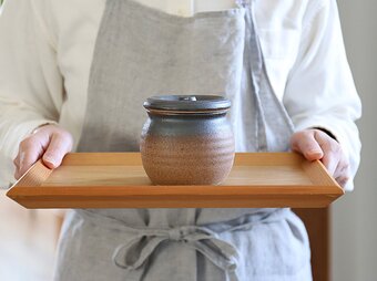 梅干しやお漬物入れにおすすめ　お漬物甕（かめ）砂糖壺　鉄茶の画像