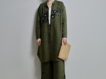 リネンチュニックシャツ　野ばらの画像