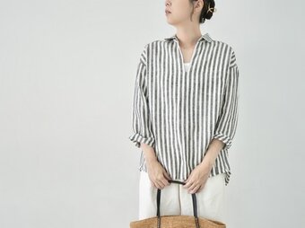 リネンスキッパーシャツ ストライプ No.355の画像