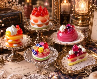 期間限定SALE☆ガラスのミニチュア 夏スイーツセット ☆ガラスの
