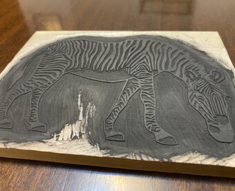 サラリーマン木版画