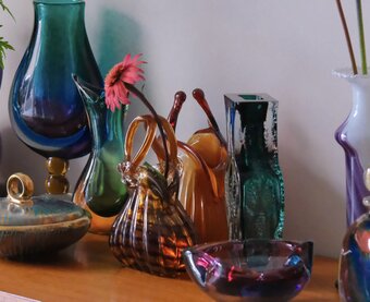 Opaline Florence Vintage Glass Vase / イタリア製 / ヴィンテージ