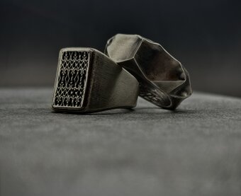 受注制作】スタッズリング ピンキーリング シルバー925 メンズ 燻し