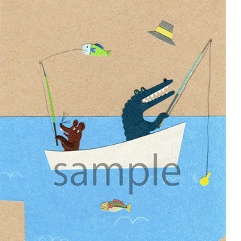 「魚釣り」ポストカード 2枚セットの画像
