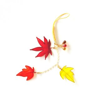 秋色根付✩✩色づく葉っぱたち【ディップアート】の画像
