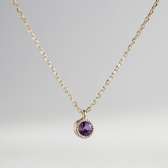 K18 Amethyst birthstone necklace [P033K18AM]の画像