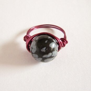 スノーフレークオブシディアン　Wire　Ring