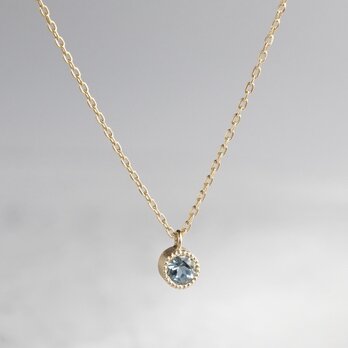 K18 Aquamarine birthstone necklace [P033K18AQ]の画像