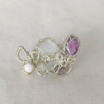 viola ring(アメシスト・スーパーセブン・ムーンストーン）の画像