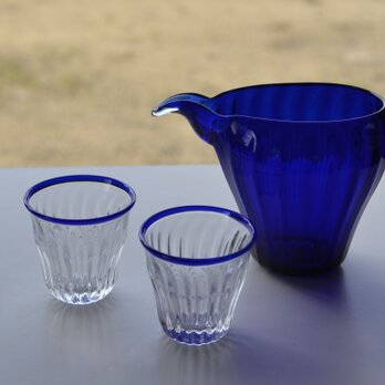 瑠璃色の酒器（片口のみ）ちこちゃんさまご注文品