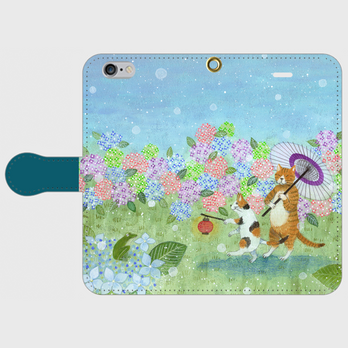 手帳型スマホケース「雨降り小径」（受注生産）