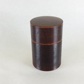 ケヤキ　千筋茶筒　小