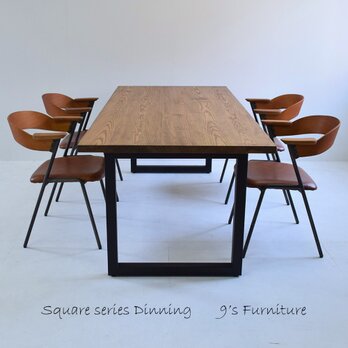DT-ir-square-150　150×80cm　ダイニングテーブル　アイアン脚　の画像