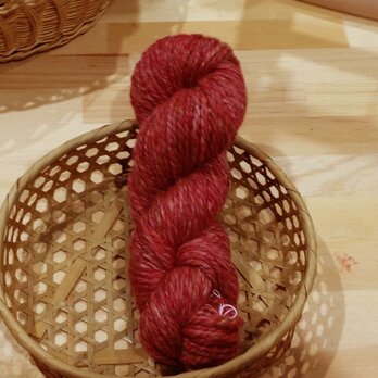 オーダー受付　送料無料　シルクメリノ高級手紡ぎ毛糸　赤系ミックスの画像