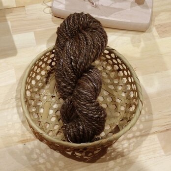 オーダー受付　送料無料　シルクメリノ高級手紡ぎ毛糸　茶系ミックスの画像