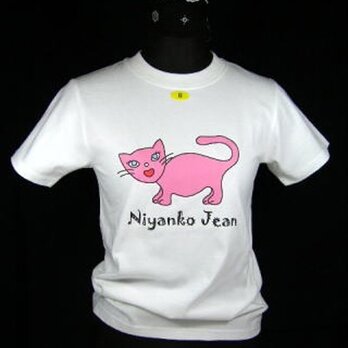 ★★オリジナルデザイン★ピンクの猫のTシャツ・新品★★の画像