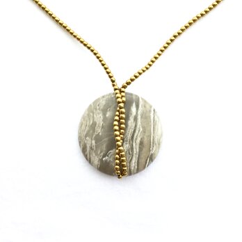 "medalion" (ゴールド) 〜 一点物！ 天然石ロングペンダントの画像