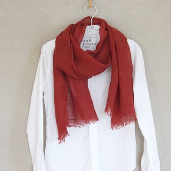 【再販】草木染め　柔らかリネンガーゼのストール　<あかねいろ>