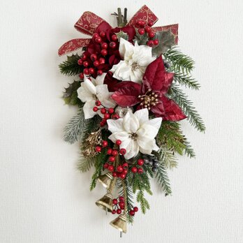 ポインセチアクリスマススワッグ