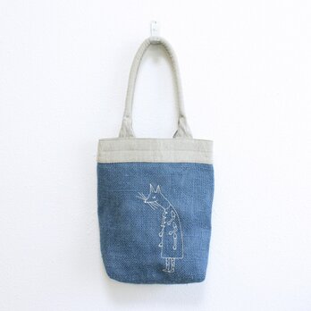 クーネッツのドンゴロスのバッグ／青