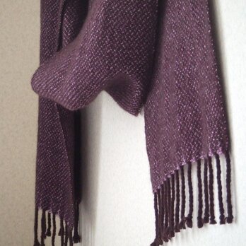 「Cさまご依頼品」手織りカシミアマフラー・・アメジストの紫の画像