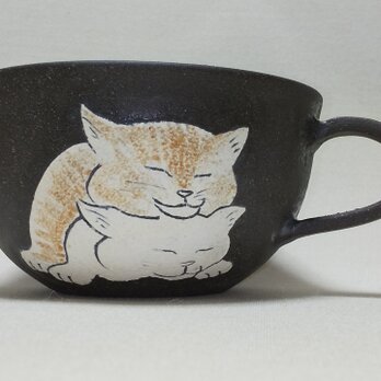 猫+猫のスープカップの画像