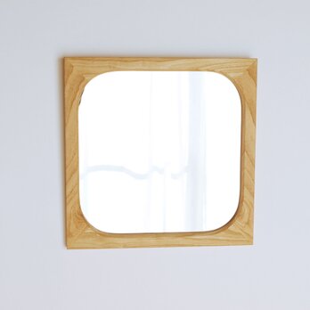 木製 角丸 鏡 栗材1　ミラーの画像